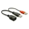 Image de Cable De Distribution En Y Delock 2x Usb 2.0 Vers Usb 0,2 M Noir