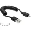 Image de Cable Usb Delock Vers Micro Usb M/m 0,20 M-0,60 M Spirale Noir