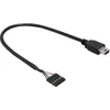 Image de Adaptateur USB - DeLOCK - Mini USB type B (M) vers USB 2.0 5 broches (F) - 30 cm - Noir