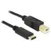Image de Cable Delock Usb Type C 2.0 Male Usb 2.0 Type B Male 2,0 M Noir