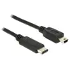 Image de Cable Delock Usb Type-c   2.0 Male Usb 2.0 Type-mini-b Male 0,5 M Noir
