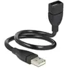 Image de Cable Usb Delock 2,0 M/h (rallonge) 0,35 M Shapecable Noir 83498