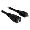 Image de Prolongateur USB 2.0 - DELOCK - Rallonge de câble - 50 cm - Noir - micro-B mâle/femelle