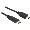 Image de Câble USB de type-C - Delock - 1x USB 2.0 mâle Mini-B - 1x USB-C  mâle - Noir - 1 m