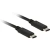 Image de Câble USB - DELOCK - USB-C (M) vers USB-C (M) - 50 cm - USB 2.0 - Noir