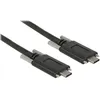 Image de Câble USB-C DELOCK - 1m - USB 3.1 Gen 2 - Vis moletées - Noir