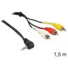 Image de Cable Jack Stereo Delock 3,5 Mm 4 Broches Coude - 3 X Rca 1,5 M