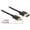 Image de Câble HDMI DELOCK - 0 25m - 3840 x 2160 pixels - Triple blindage - Compatibilité 3D - Noir