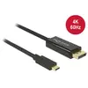 Image de Cable Usb Type-c Delock A   - Displayport M/m (dp Alt Mode) 4k 60 Hz 3 M Noir