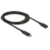 Image de Rallonge De Cable Usb-c Delock M/h 2 M Noir 3.1, 3 A