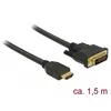 Image de Câble vidéo vis moletées - DELOCK - 85653 - HDMI Type A (Standard) - DVI - 1.5 m
