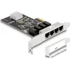 Image de Carte réseau PCI Express x4 - DELOCK - RTL8111 - 4 x RJ45 - Gigabit LAN - PCIe 2.0