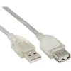 Image de Rallonge USB 2.0 - INLINE - mâle/femelle type A - 5m - double blindage - transparent