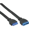 Image de Rallonge USB 3.0 interne mâle-femelle 035 m - Pfostenanschluss (broche) Noir InLine