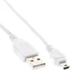 Image de Câble USB 2.0 Mini InLine® USB A Mâle vers Mini-B Mâle (5pol.) blanc 05m