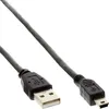 Image de Câble USB 2.0 Mini - InLine - A Mâle vers Mini-B Mâle - 15m - Noir - 5 broches