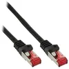 Image de Cordon de raccordement RJ-45 - InLine - 30 cm - SFTP - PiMF - CAT 6 - Noir