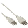 Image de Rallonge de câble USB - InLine - USB 2.0 - 50 cm - Beige/Gris - Double blindage