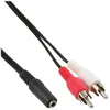 Image de InLine Câble audio RCA x2 mâle   mini-jack stéréo 3 m blindé noir