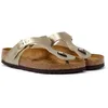 Image de Mules - BIRKENSTOCK - Gizeh Gold - Birko-Flor - Confort Anatomique - Femme