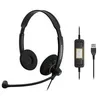 Image de Micro-casque sur-oreille SENNHEISER Culture SC 60 USB ML - Filaire - Noir avec des reflets orange