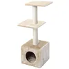 Image de Arbre à chat - EBI - Palazzo - 30 x 30 x 90cm - Beige - Fibre de sisal et peluche