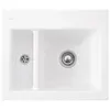 Image de Evier 1 cuve et demi VILLEROY ET BOCH Subway 60 XM 62 x 51 cm sans egouttoir Blanc CeramicPlus avec vidage manuel