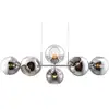 Image de Globo pilar suspension de bar en nickel mat, abat-jour en verre fumé, 8 ampoules e27