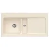 Image de Evier 1 cuve et demi VILLEROY ET BOCH Subway 60 100 x 51 cm egouttoir a droite Ivory CeramicPlus avec vidage manuel