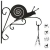 Image de 3x crochets à fleurs escargots support mural déco jardin métal H x L x P : 30 x 28 x 2 cm noir