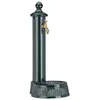 Image de Relaxdays Fontaine de jardin antique design nostalgique antiquité aluminium jardin robinet HxlxP: 61x25x31cm vert foncé