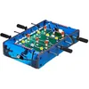 Image de Relaxdays Baby-foot de table lumières LED enfants & adultes 4 barres 2 balles incluses mini jeu de football bleu