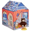Image de Relaxdays Tente de jeu enfants Police poste de police voiture chien 3 ans tissu HxlxP: 102 x 72 x 95 cm bleu-rouge