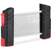 Image de Relaxdays Filet tennis de table ping pong extensible largeur de 176 cm pinces jusqu’à 5 cm d’épaisseur noir/rouge.