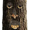 Image de Relaxdays Visage arbre Décoration pour arbre 4 pièces motif esprit de la forêt déco jardin à suspendre brun/beige