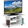 Image de Relaxdays Meuble TV sur roues 4 compartiments ouverts table d’appoint mobile pour appareils CDs DVDsHlP40x80x40cm
