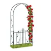 Image de Relaxdays Arche de rosiers porte Arcade treillis plantes grimpantes tuteur métal 230 x 1135 x 365 cm vert foncé