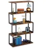 Image de Relaxdays Etagère bibliothèque design industriel 5 supports MDF et métal HxlxP136x73x30cmétagère droite brun/noir