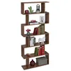 Image de Relaxdays Bibliothèque 6 compartiments1905 x 80 x 23 cm moderne aspect boisé étagère à livres bureau marron