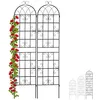 Image de Treillis de jardin en lot de 6 métal à planter tuteur pour plantes grimpantesHxLxP : 220 x 52 x 15 cm noir