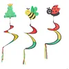 Image de Relaxdays Moulin à vent en spirale Set de 3 Motif animaux Jardin et balcon multicolore