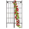 Image de Relaxdays Treillis de jardin métal lot de 2 espalier plantes grimpantes à planter clôture 182 x 51 cm marron
