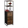Image de Relaxdays Étagère vintage 3 tiroirs 3 étages design industriel HLP : 155 x 43 x 425 cm bibliothèque noir-marron