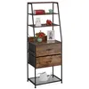 Image de Relaxdays Étagère vintage 2 tiroirs 5 étages design industriel HxLxP : 164 x 60 x 415 cm bibliothèque noir-marron