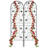 Image de Relaxdays Grilles tuteur plantes set de 2 HxL 180x50 cm treillis autonome pour fleurs à planter en métal noir