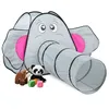 Image de Relaxdays Tente pour enfants en forme d’éléphant avec tunnel HxLxP : 92 x 155 x 200 cm intérieur et extérieur grise