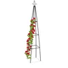 Image de Relaxdays Trellis pyramide 204 m de hauteur Support pour plantes grimpantes en métal stable tour pour rosier noir
