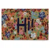 Image de Relaxdays Paillasson en fibres de coco tapis «Hi» 40x60 cm antidérapant pour l’intérieur et l’extérieur multicolore