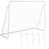 Image de Relaxdays Grande cage de foot pour petits et grands résistante en métal HLP : 153x217x75 cm jardin banche