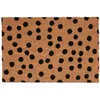 Image de Relaxdays Paillasson en coco design à pois LxP : 60x40 cm tapis intérieur & extérieur antidérapant nature - noir